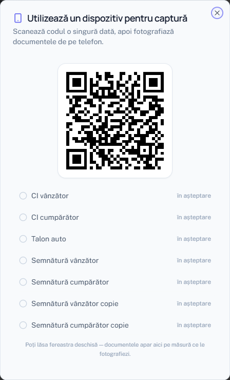 Pe calculator: codul QR și documentele care se pot trimite de pe telefon.