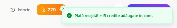 Pasul 4: confirmarea plății și soldul actualizat.